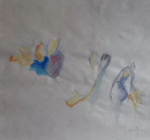 L’Épanchement d’Écho 5 - Encre, crayon aquarelle, aquarelle sur papier